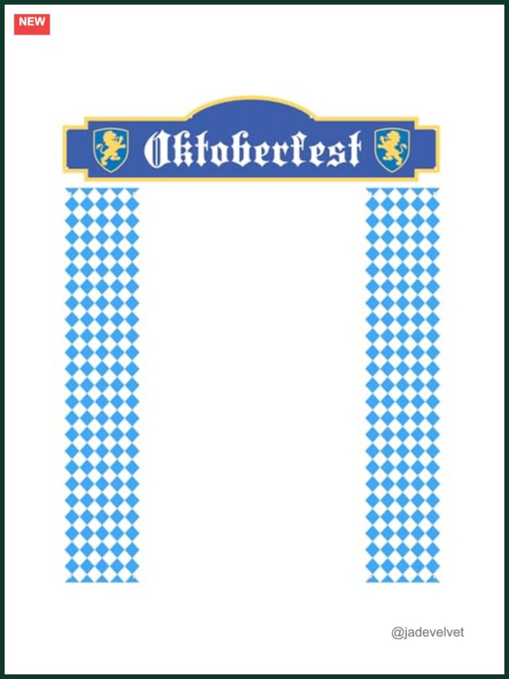 Oktoberfest Archway Banner Set Blue White Checkered Party Decor